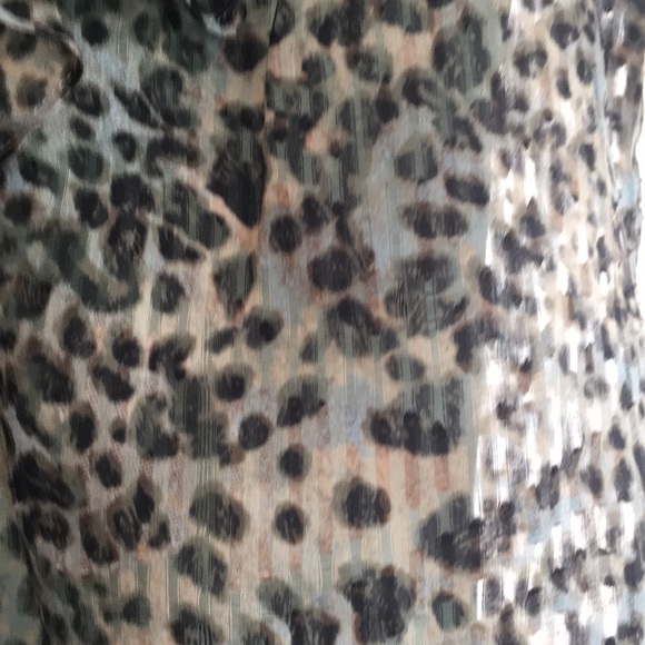 Super cute cheetah print blue blouse! - Picture 2 of 7